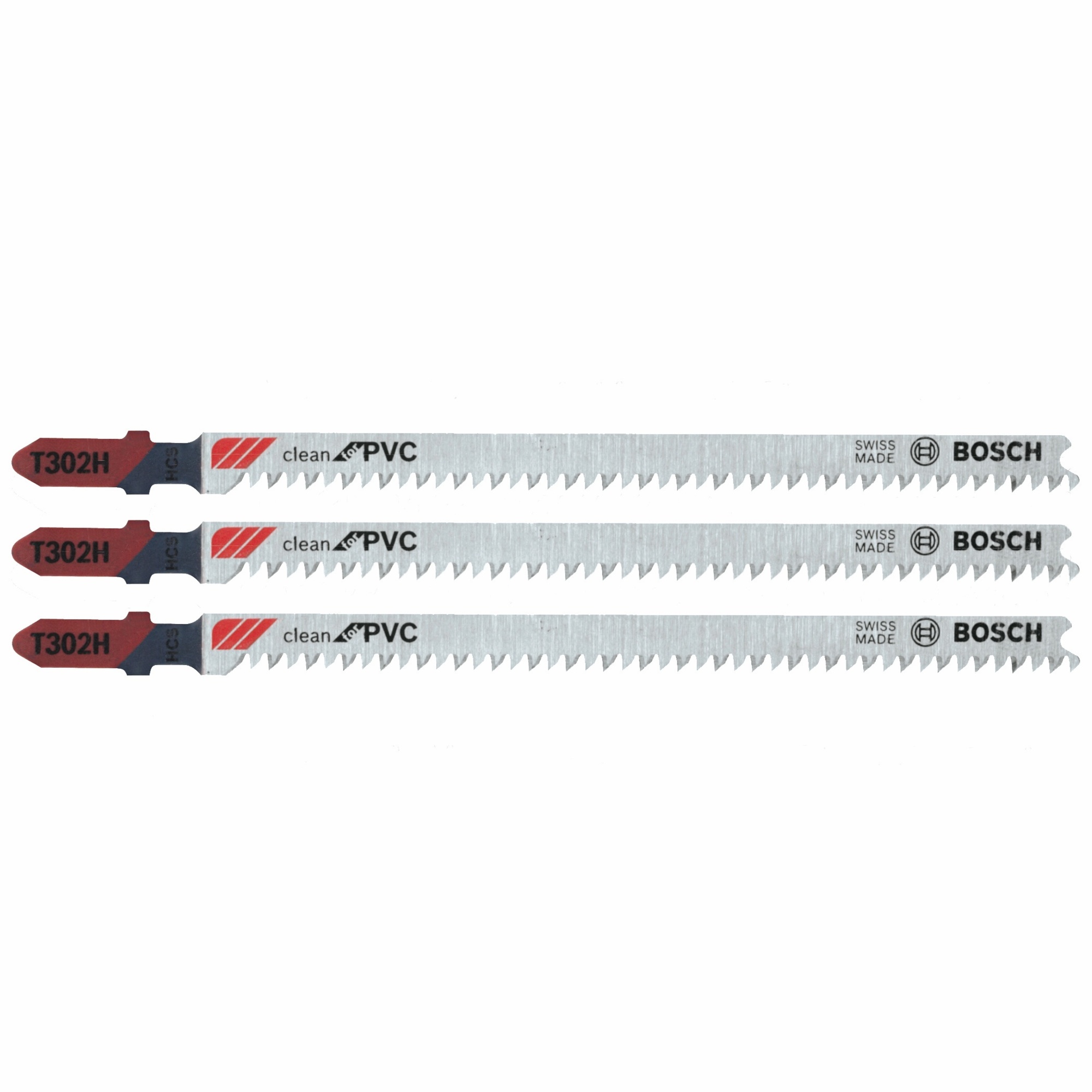 Bosch T-Shank Jig Saw Blades — 5 1/4in., 10 TPI, Clean for PVC, 3-Pc., Model# T302H3